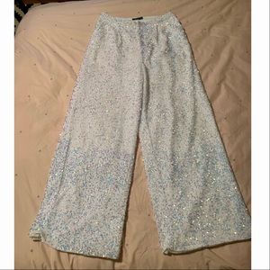 Nasty Gal White Premium Iridescent Sequin Pants